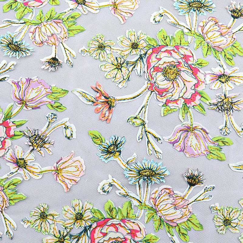 Rose Embroidered Lace Fabric WJ10170A — detail 4