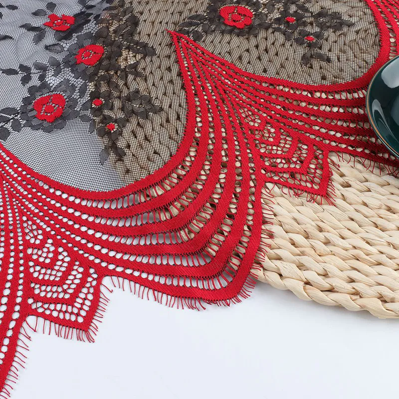 Floral Eyelash Lace Fabric 8064 — detail 2