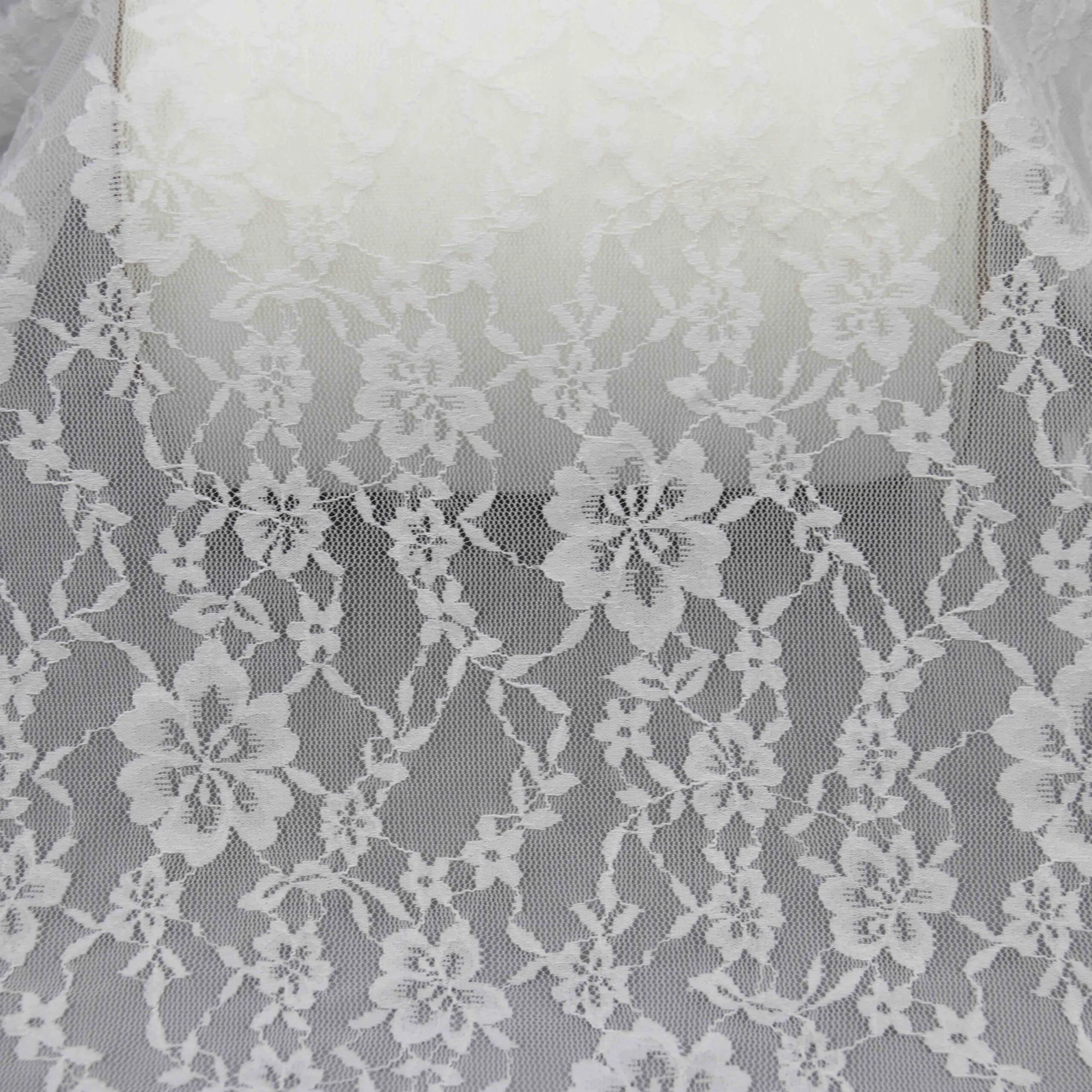 White Floral Lace Fabric HC-8283