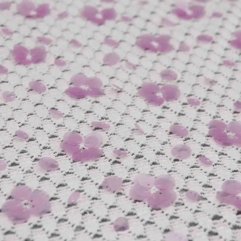 Lavender Floral Sequin Openwork Knit YT260610 — detail 4