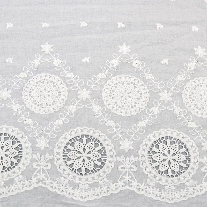 White Starburst Medallion Eyelet Fabric YT-Q24145