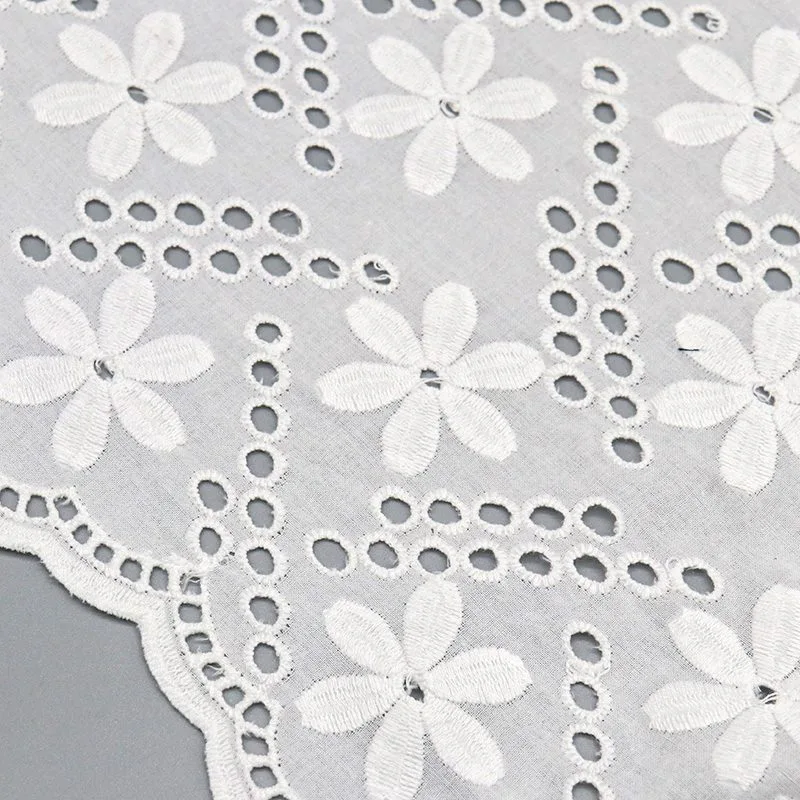 White Daisy Eyelet Fabric YT-Q23834 — detail 3