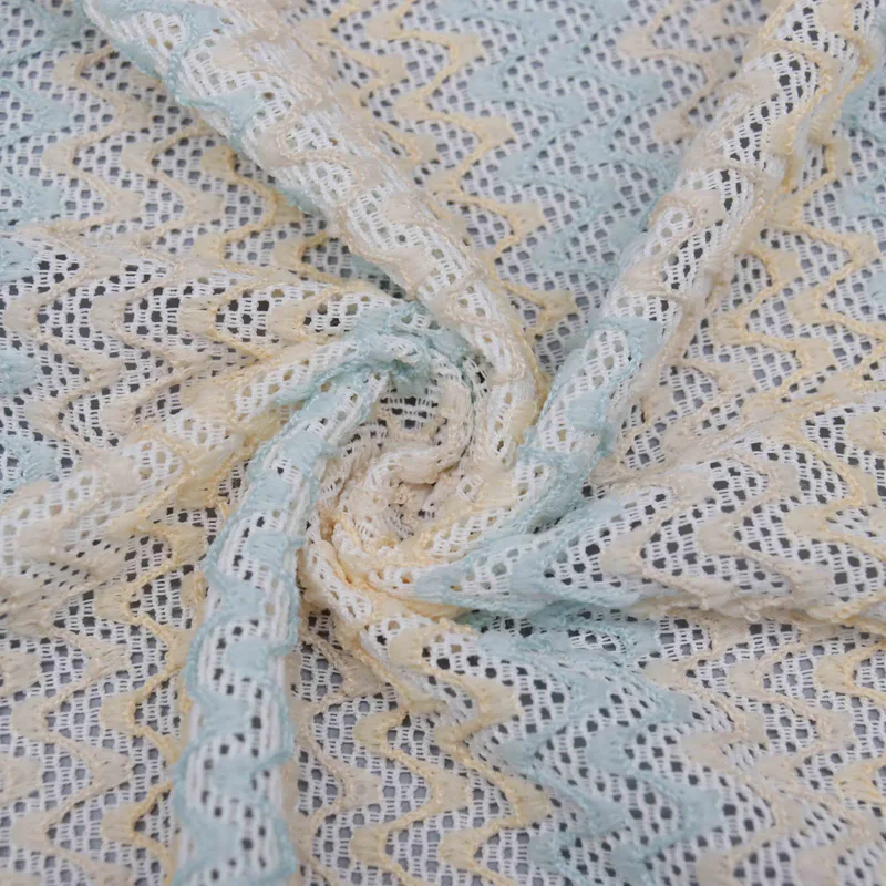 Pastel Chevron Openwork Knit Fabric RT-AWS360