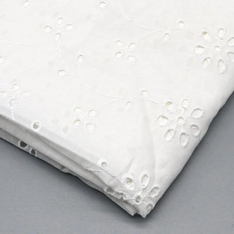 Floral Eyelet Cotton Fabric M027289B — detail 4