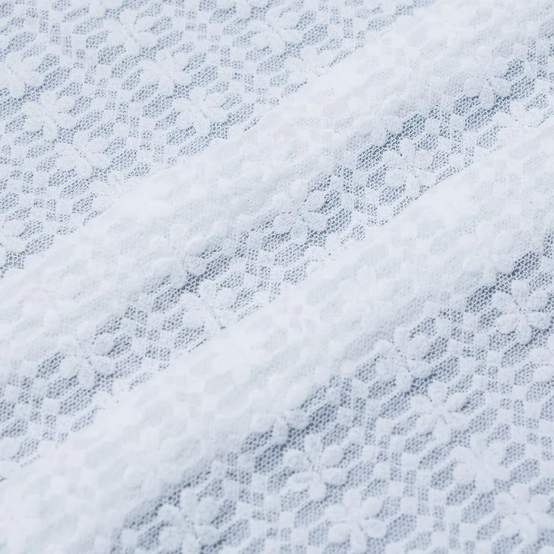 White Floral Bridal Lace Fabric JC1317 — detail 2