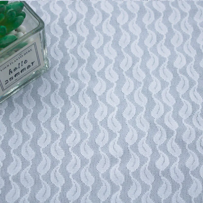 White Wavy Leaf Mesh Lace Fabric JC1313 — detail 2