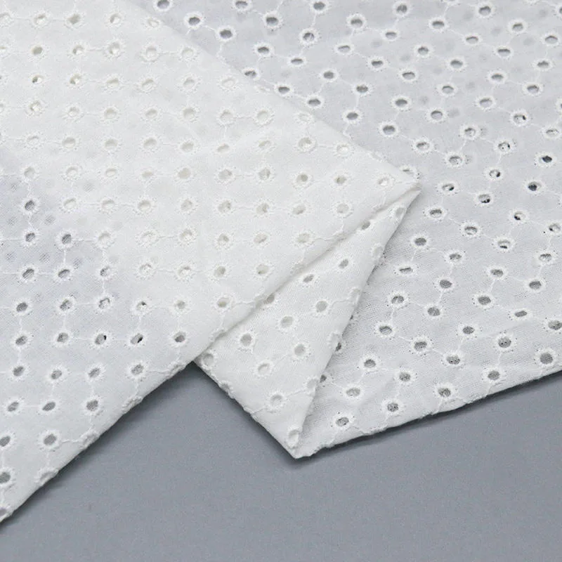 White Cotton Eyelet Fabric YT-ZSL11539A — detail 3