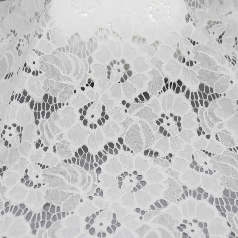 White Floral Scalloped Lace HY-01495 — detail 2