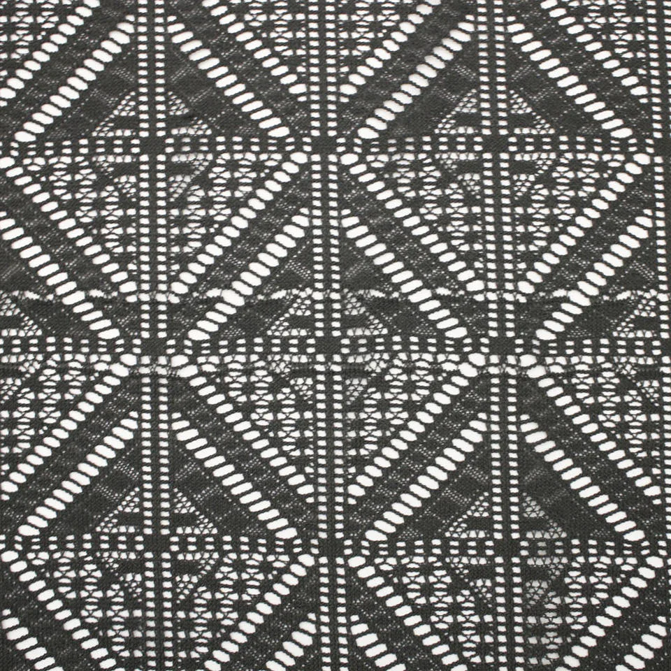 Black Crochet Style Net Lace Fabric F2311