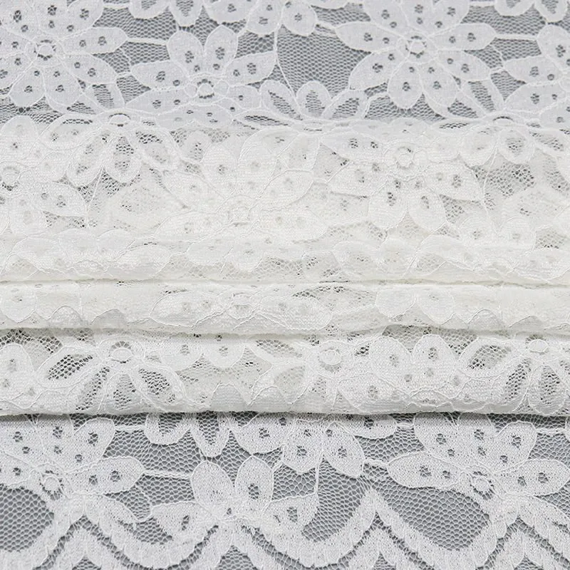 White Floral Lace Fabric SY9978#