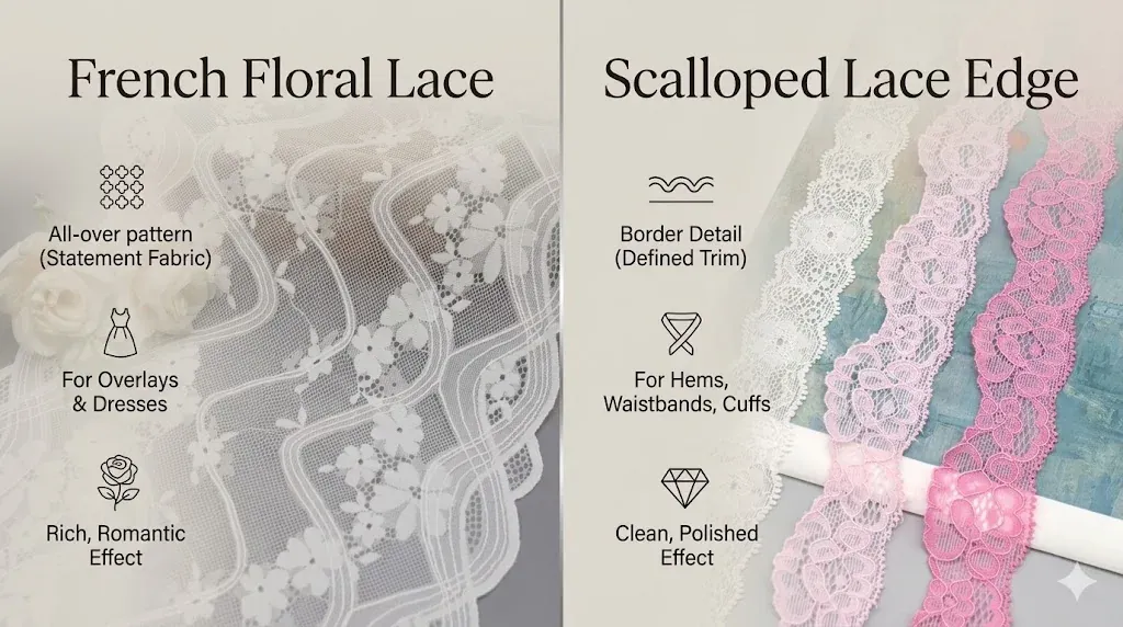 French Floral Lace vs. Scalloped Lace Edge: How Stretch Lace Transforms Different Garments — article image 3