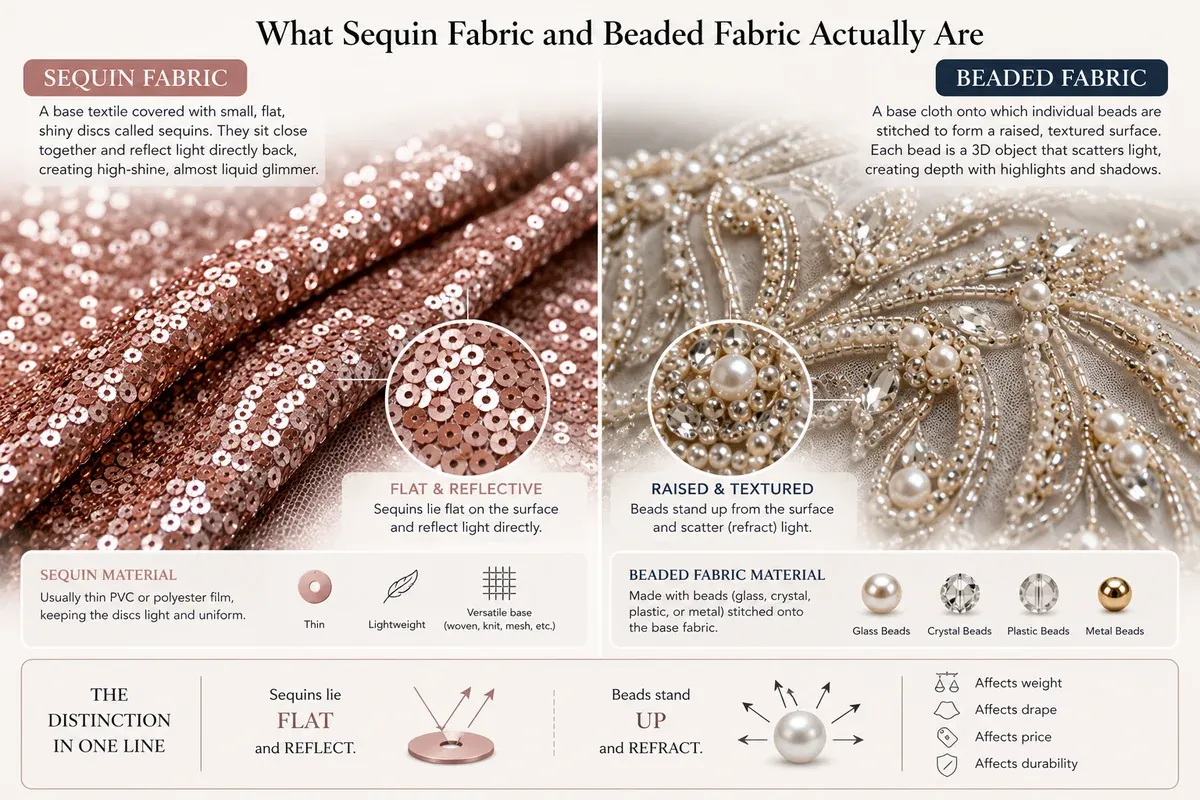 Sequin Fabric vs. Beaded Fabric: A Complete Guide to Two Embellished Textiles — article image 2 Sequin Fabric vs. Beaded Fabric: A Complete Guide to Two Embellished Textiles — article image 2