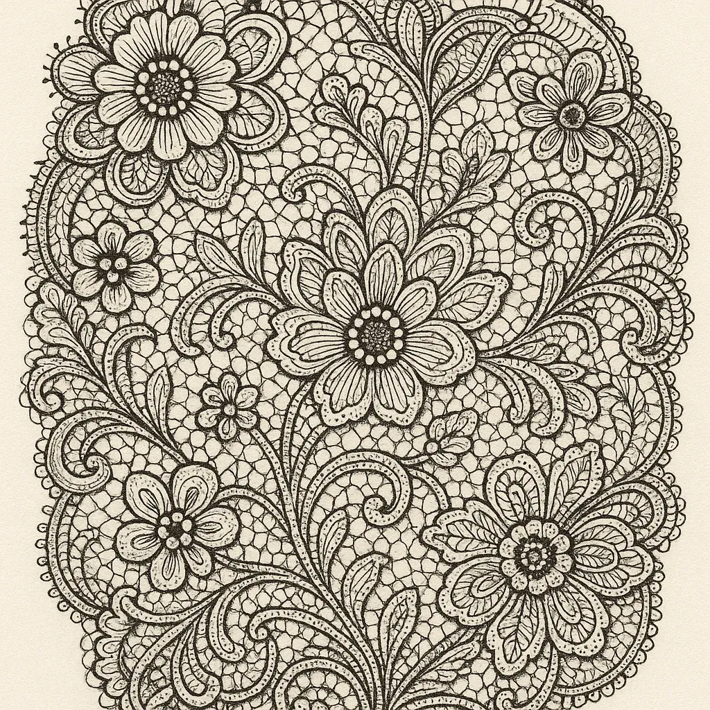 Filigrane Spitze mit Stift oder Bleistift zeichnen Filigrane Spitze mit Stift oder Bleistift zeichnen