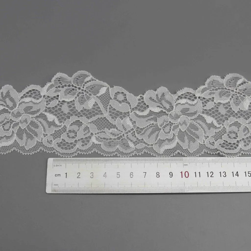 7cm Wide Floral Stretch Lace for Lingerie Bands and Garment Overlays — detail view 3