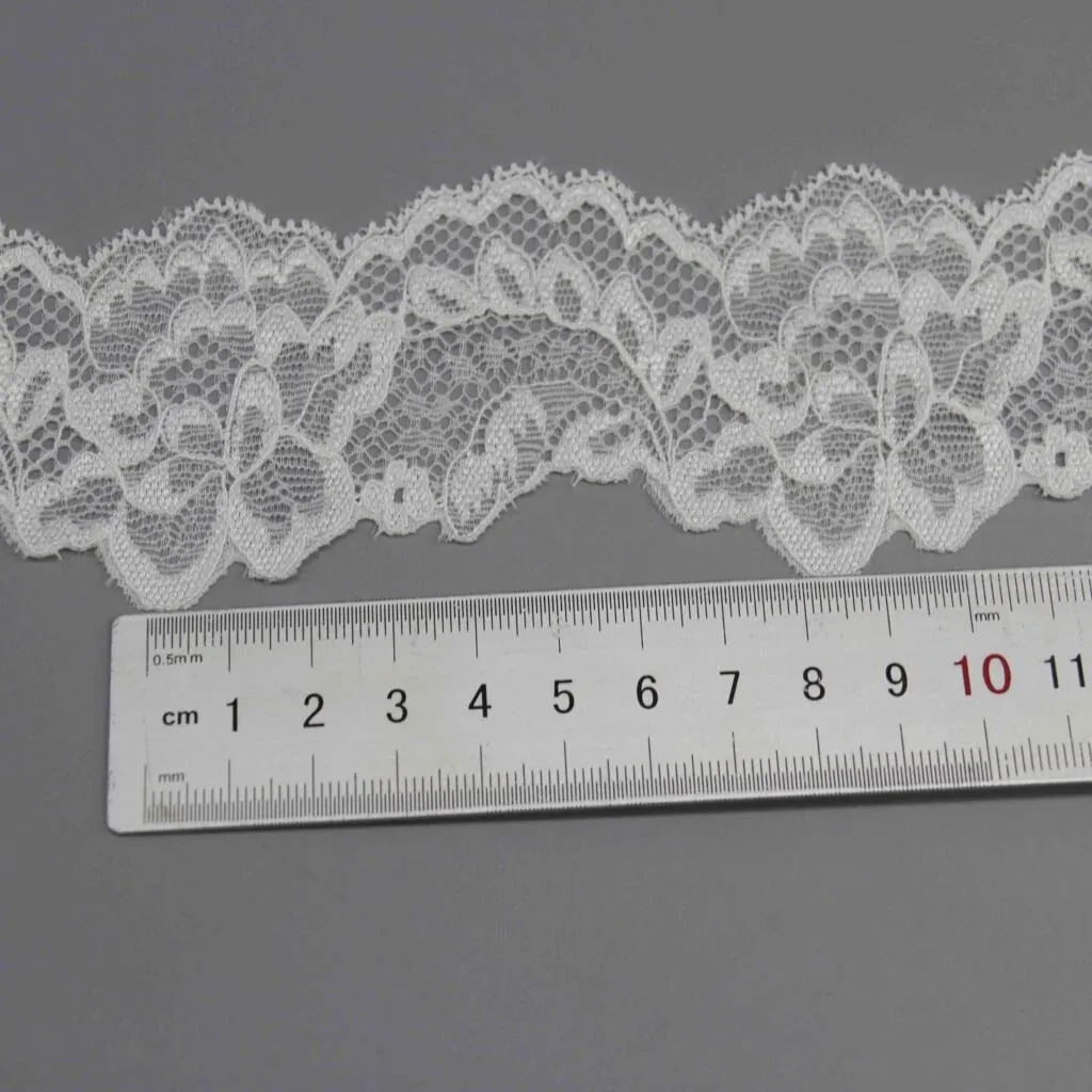 Wide Elastic Lace for Lingerie Bands and Apparel Cuffs — detail view 3 Wide Elastic Lace for Lingerie Bands and Apparel Cuffs — detail view 3