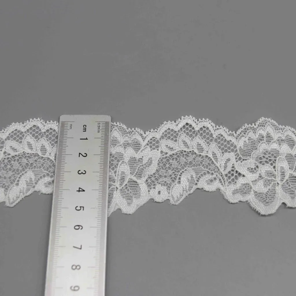 Wide Elastic Lace for Lingerie Bands and Apparel Cuffs — detail view 2 Wide Elastic Lace for Lingerie Bands and Apparel Cuffs — detail view 2