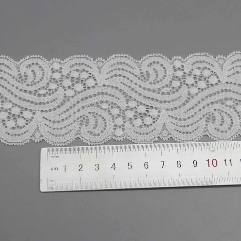 Graphic Swirl Wide Stretch Lace for Statement Lingerie Bands and Apparel — detail view 3 Graphic Swirl Wide Stretch Lace for Statement Lingerie Bands and Apparel — detail view 3