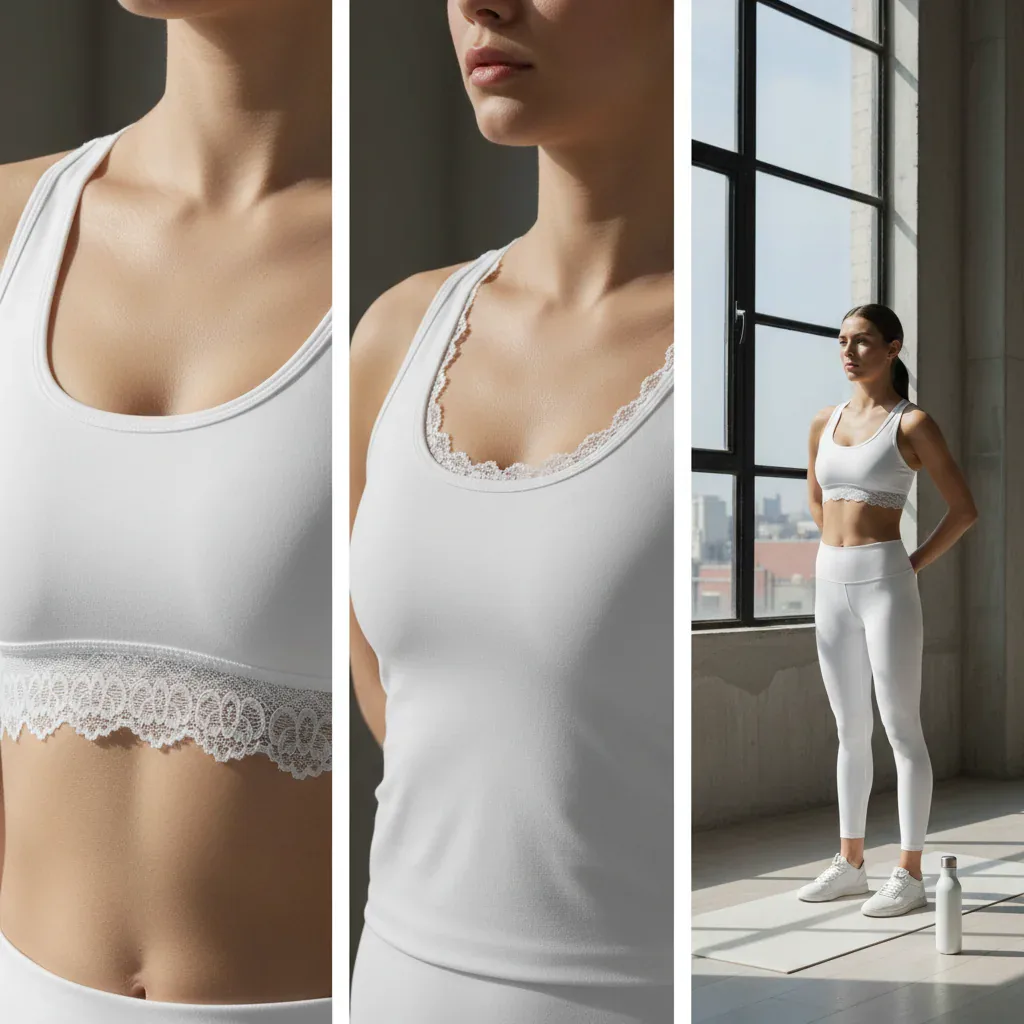 Galon de dentelle extensible géométrique et classique pour vêtements de sport modernes et lingerie — vue de détail 4