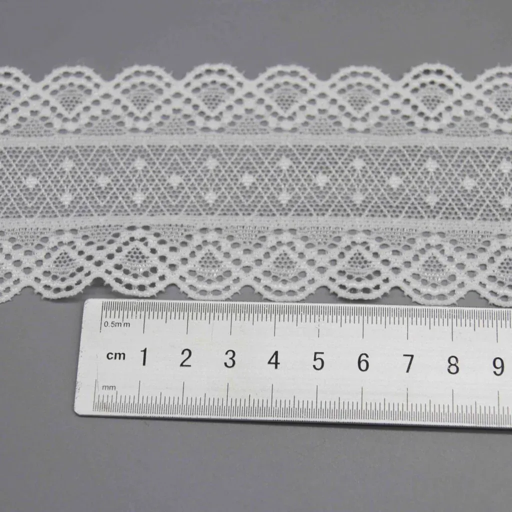 Geometric Stretch Galloon Lace for Lingerie Waistbands and Activewear — detail view 2 Geometric Stretch Galloon Lace for Lingerie Waistbands and Activewear — detail view 2