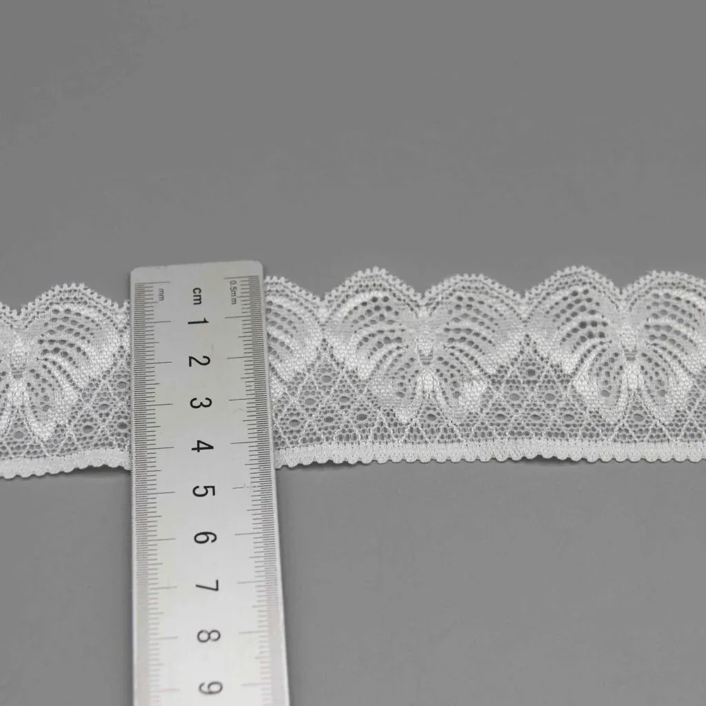 4.6cm Scalloped Stretch Lace Trim for Lingerie and Apparel Edging — detail view 2 4.6cm Scalloped Stretch Lace Trim for Lingerie and Apparel Edging — detail view 2