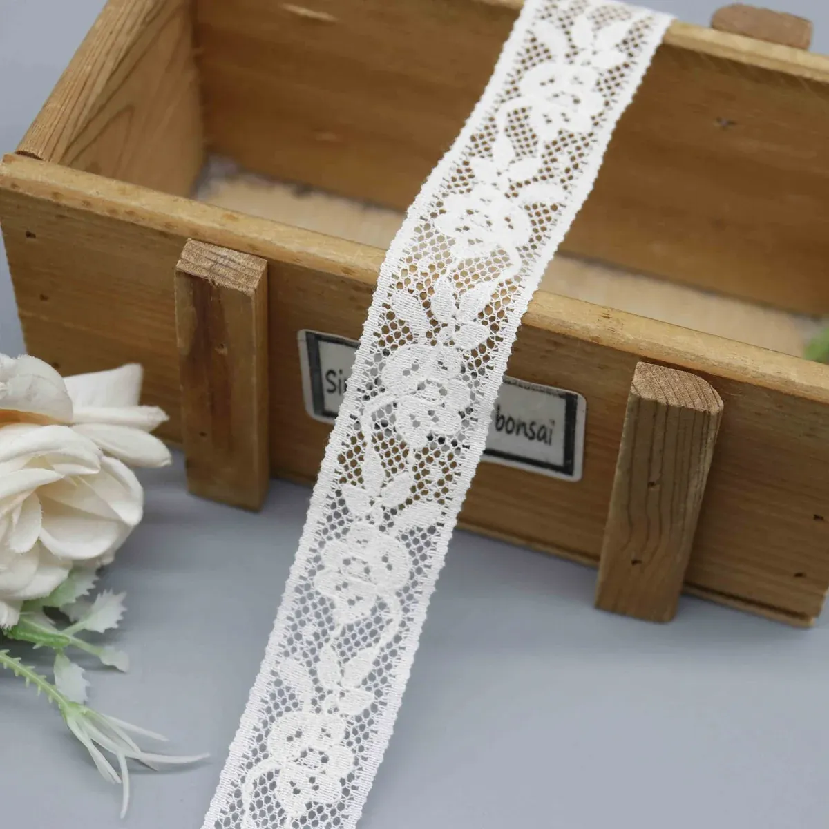 Floral Mesh Lace Trim for Lingerie and Craft Projects, product detail view 3