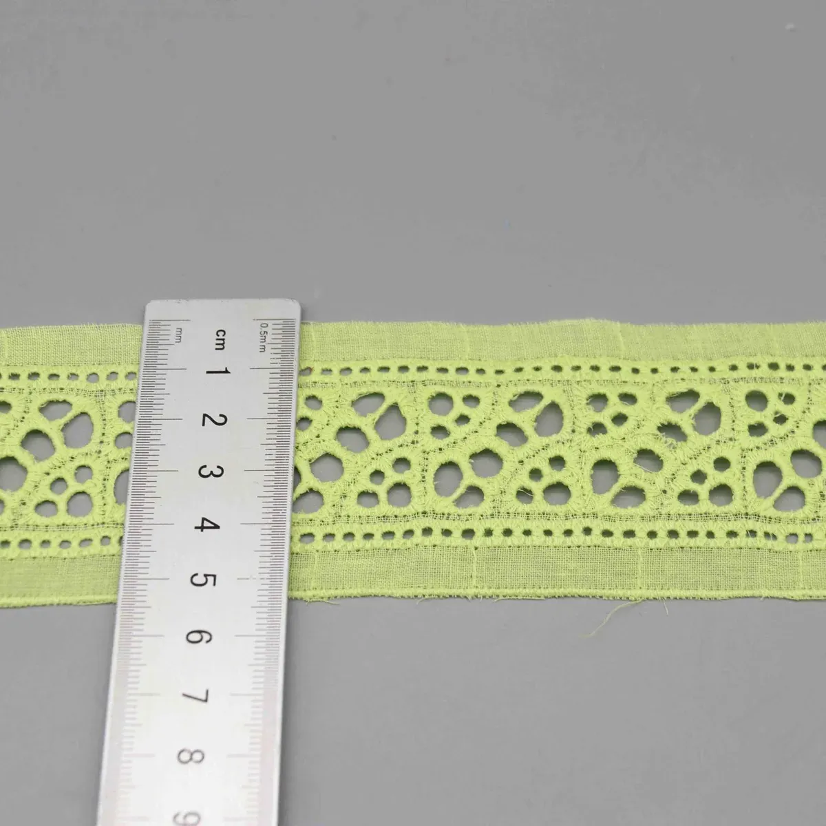 Geometric Eyelet Cotton Lace for Apparel Edging and Home Textiles, product detail view 6