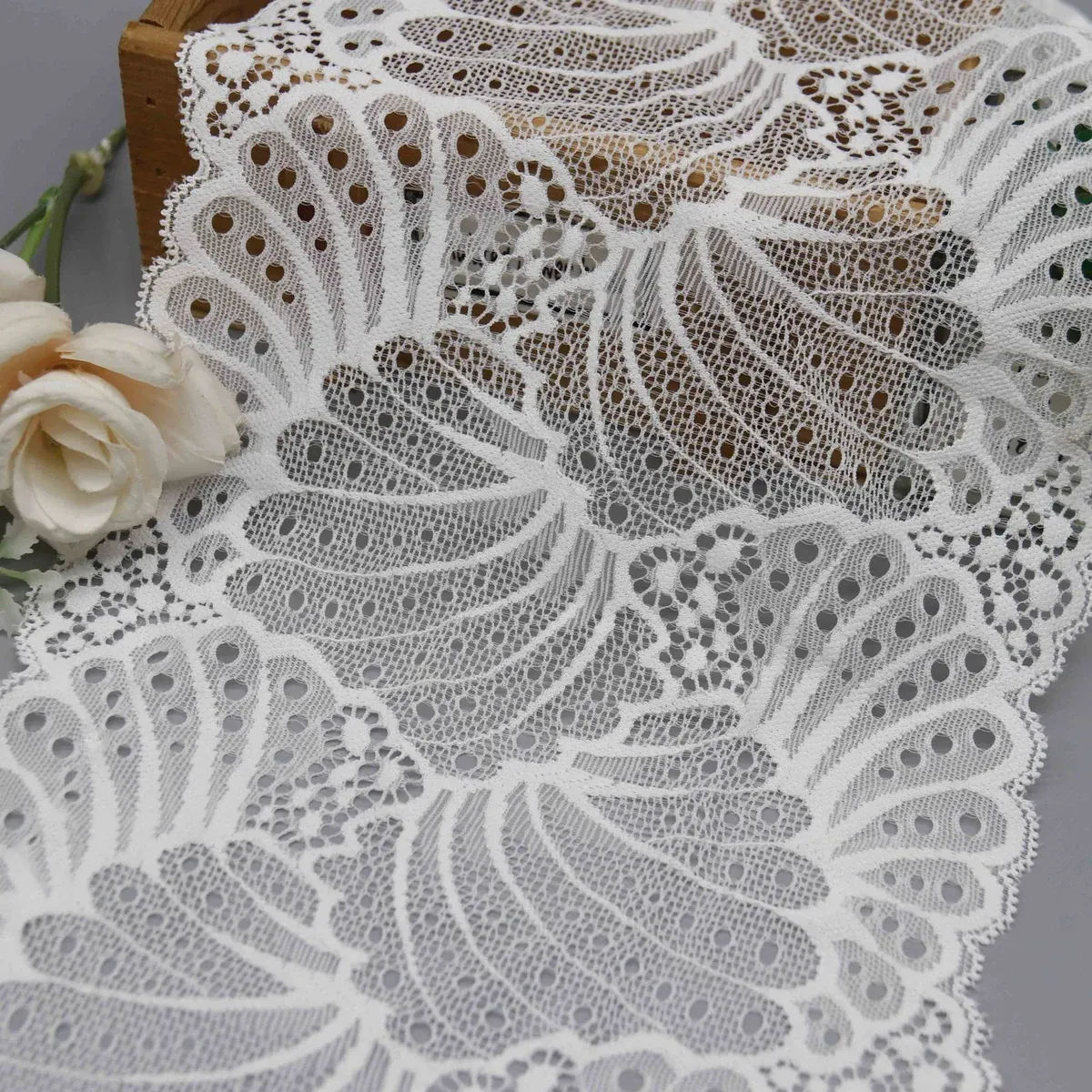Factory Direct Wide Stretch Galloon Lace for Lingerie and Apparel Design — product detail Factory Direct Wide Stretch Galloon Lace for Lingerie and Apparel Design — product detail