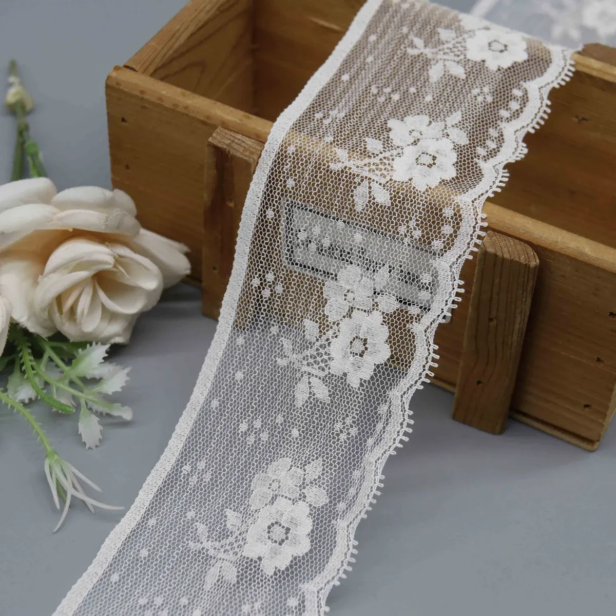 Floral Motifs On A Mesh Ground. One Design Lace Trim for Lingerie — product detail Floral Motifs On A Mesh Ground. One Design Lace Trim for Lingerie — product detail