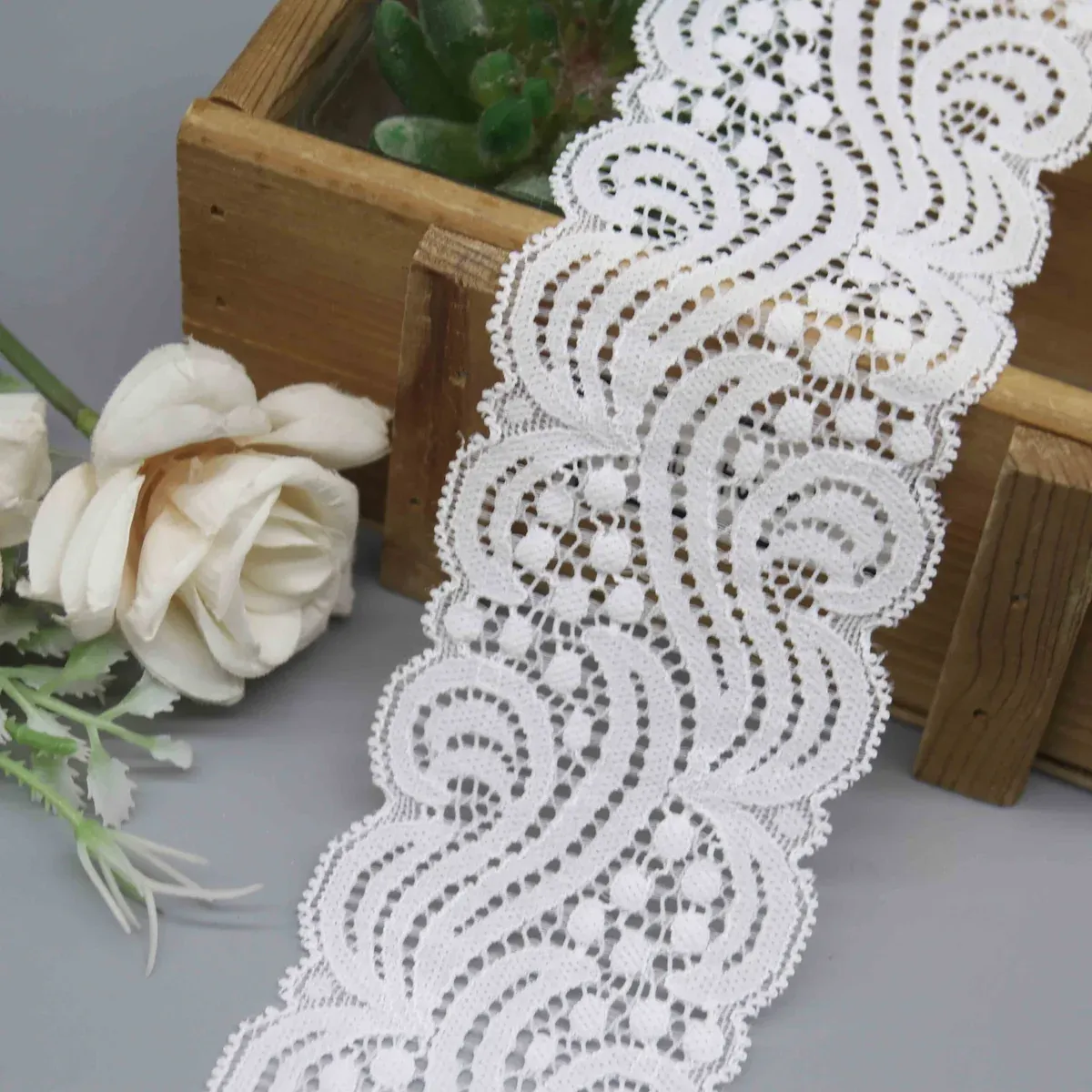 Graphic Swirl Wide Stretch Lace for Statement Lingerie Bands and Apparel, main product view