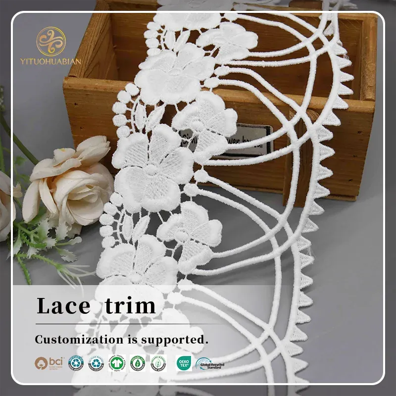 Elegant Water Soluble Lace Trim for Bridal and Couture Apparel, main product view
