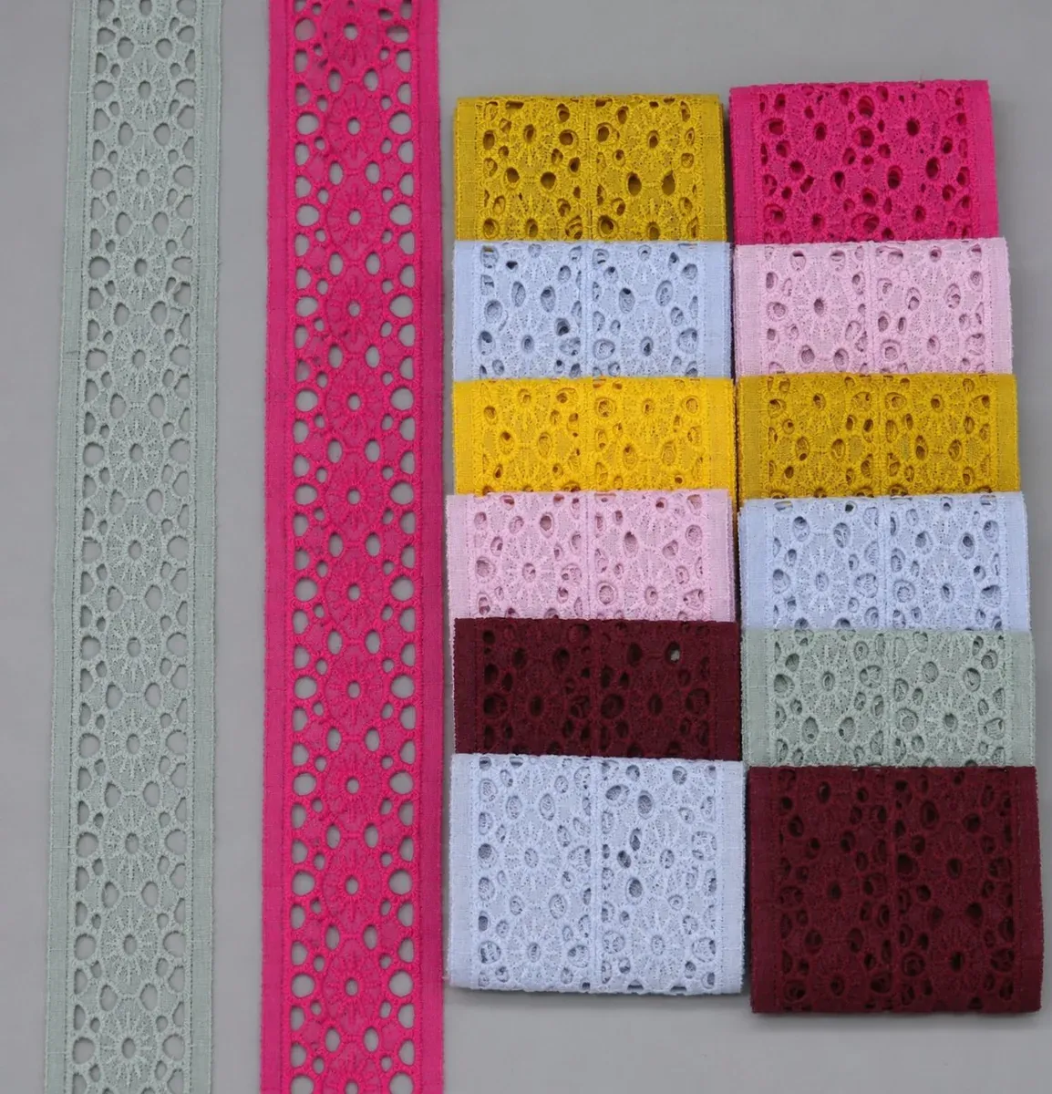 Factory Direct Cotton Eyelet Lace Trim for Garment Edging and Crafts, main product view