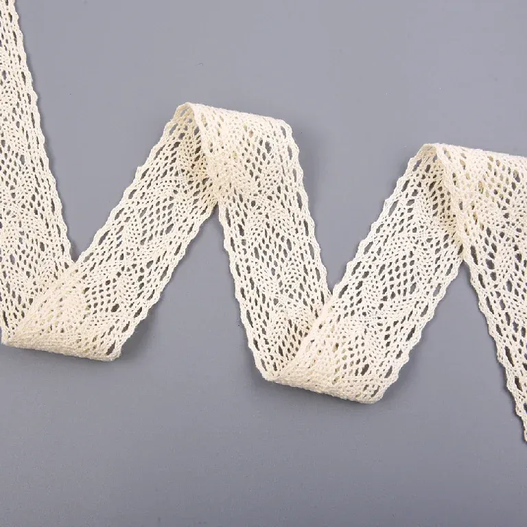 Tira de encaje de ganchillo 100% algodón con ondas en espiga, de 4.5cm, para moda bohemia y decoración del hogar, vista alternativa del producto 5 Tira de encaje de ganchillo 100% algodón con ondas en espiga, de 4.5cm, para moda bohemia y decoración del hogar, vista alternativa del producto 5
