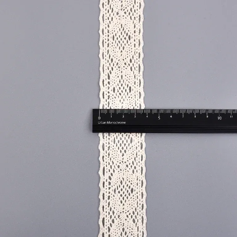 Tira de encaje de ganchillo 100% algodón con ondas en espiga, de 4.5cm, para moda bohemia y decoración del hogar, vista alternativa del producto 6 Tira de encaje de ganchillo 100% algodón con ondas en espiga, de 4.5cm, para moda bohemia y decoración del hogar, vista alternativa del producto 6