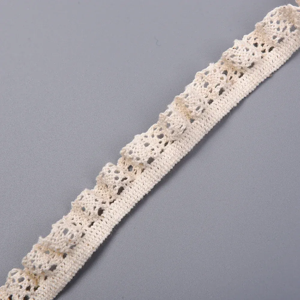 Galon au crochet extensible à volant 90% coton 10% élasthanne, 1.6cm, pour lingerie et bébé, vue de détail du produit 2