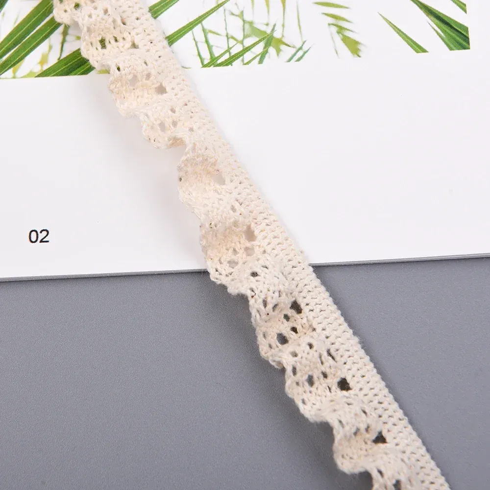 Galon au crochet extensible à volant 90% coton 10% élasthanne, 1.6cm, pour lingerie et bébé, vue de détail du produit 3