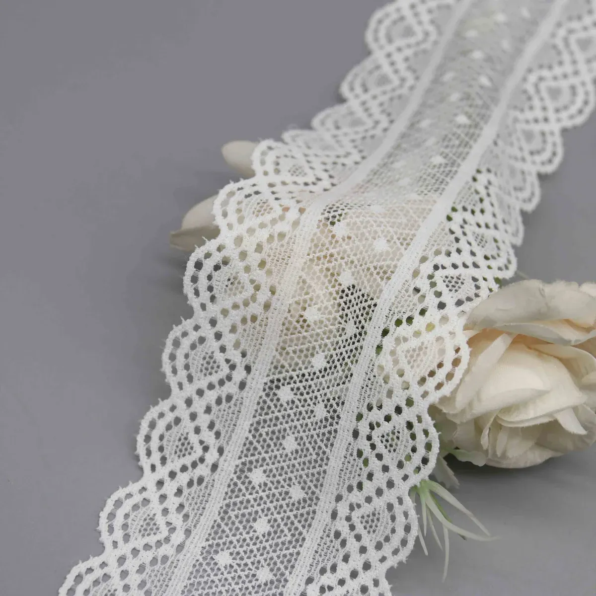 Geometric Stretch Galloon Lace for Lingerie Waistbands and Activewear, product detail view 2
