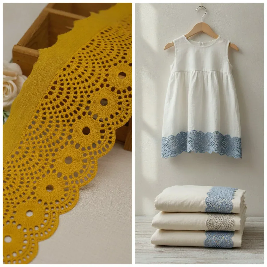 Scalloped Cotton Eyelet Lace Trim — detail view 2 Scalloped Cotton Eyelet Lace Trim — detail view 2