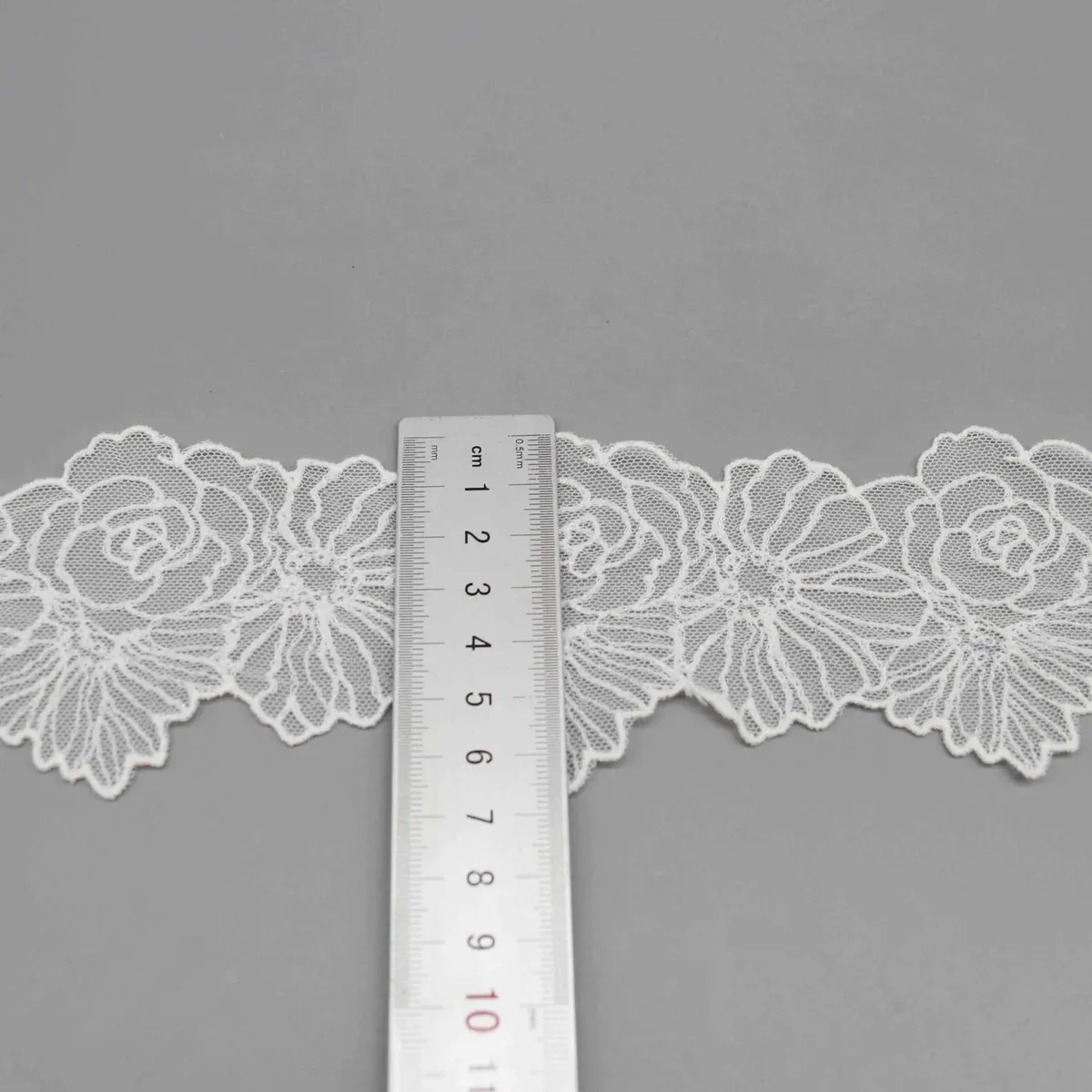 Embroidered Cotton Lace Trim for Bridal Gown Embellishment, product detail view 6