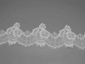 Wide White Eyelash Lace Trim for Bridal Gowns and Luxury Lingerie, main product view