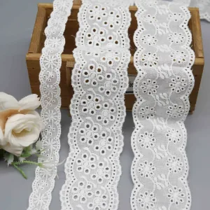 Factory Cotton Eyelet Lace Trim for Children's Wear and Home Decor, main product view