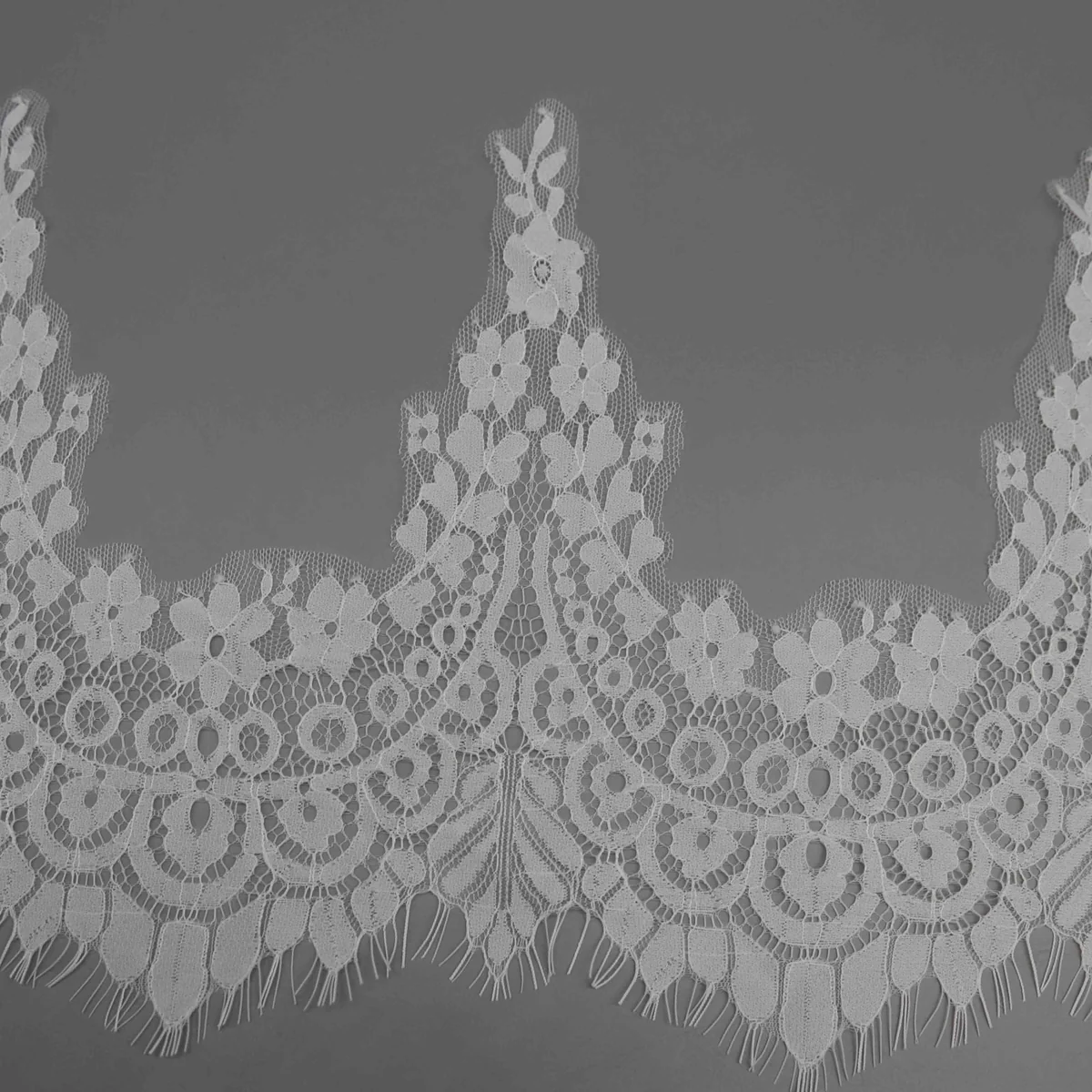 A Repeating Floral Foliate Pattern Forming Wide Galloon Lace Trim for Lingerie