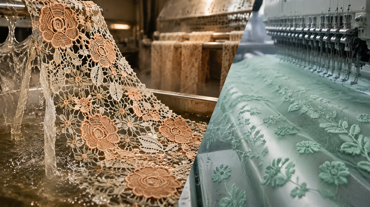 Water-Soluble Chemical Lace vs. Mesh Tulle Embroidery: Cost, Durability, and Application Guide for Garment Designers