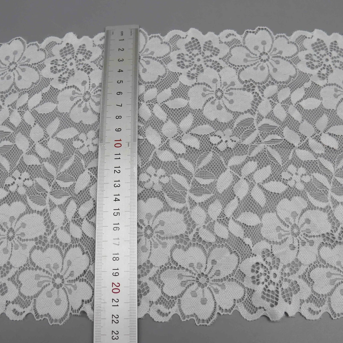 Dense Floral Pattern With Flowers and Leaves On Wide Stretch Galloon Lace for Lingerie
