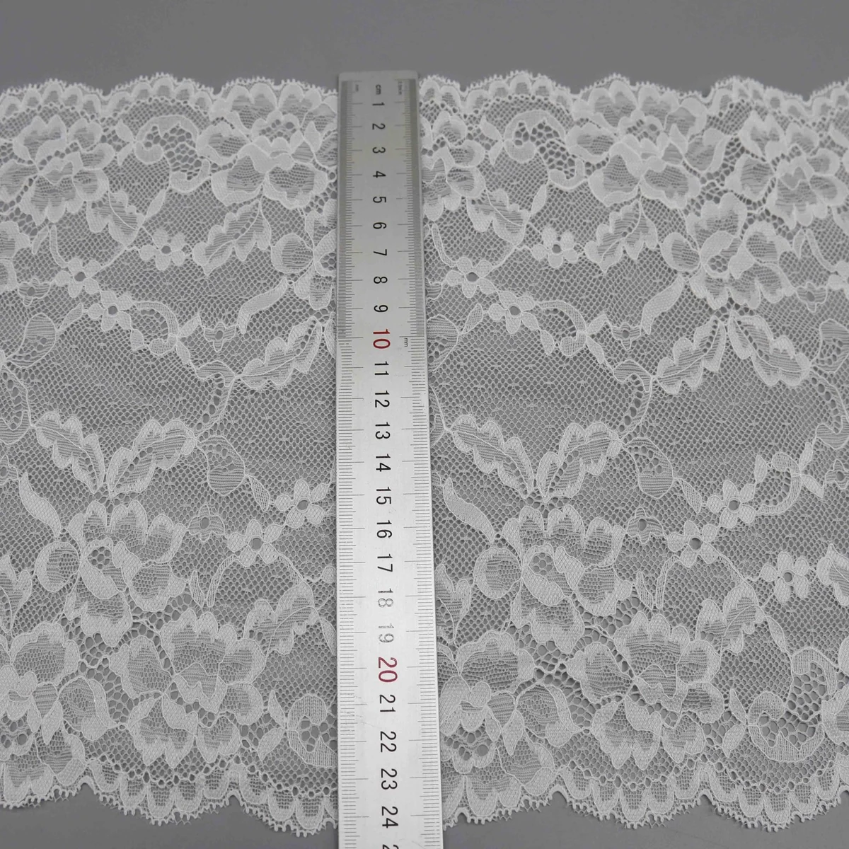 Dense Floral Pattern With Flowers and Leaves On Wide Stretch Galloon Lace for Lingerie
