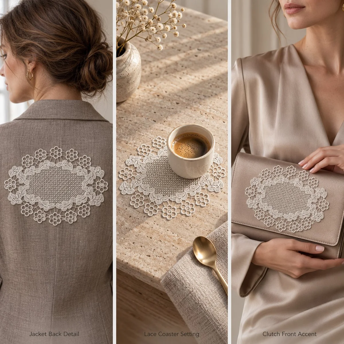 Factory Direct Embroidered Lace Applique for Home Decor and Crafting