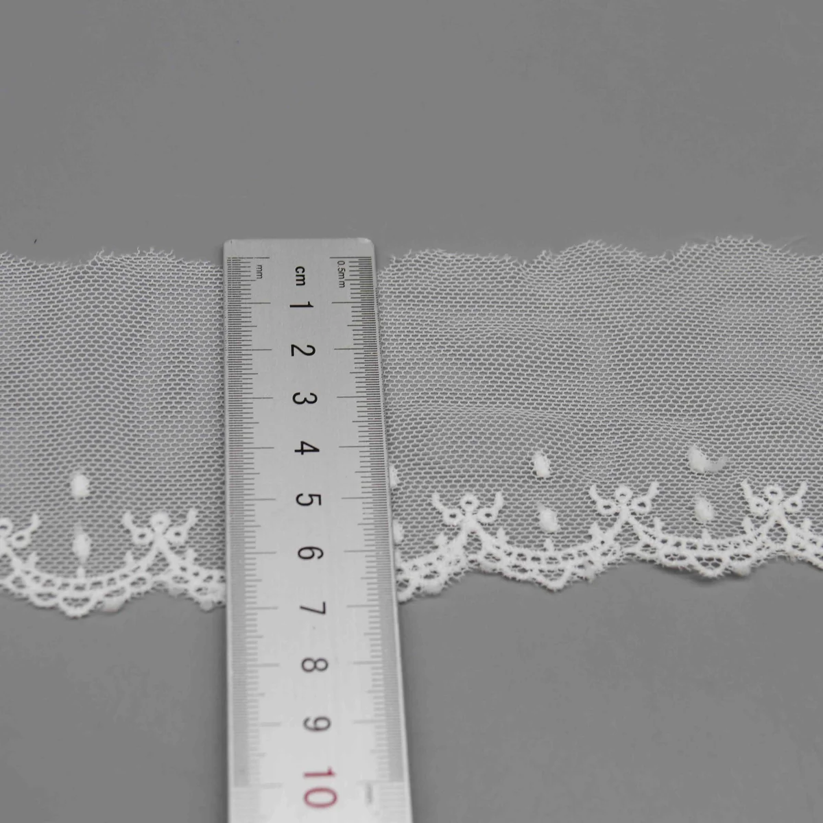 Factory Direct Embroidered Mesh Lace Trim for Bridal Gowns and Apparel
