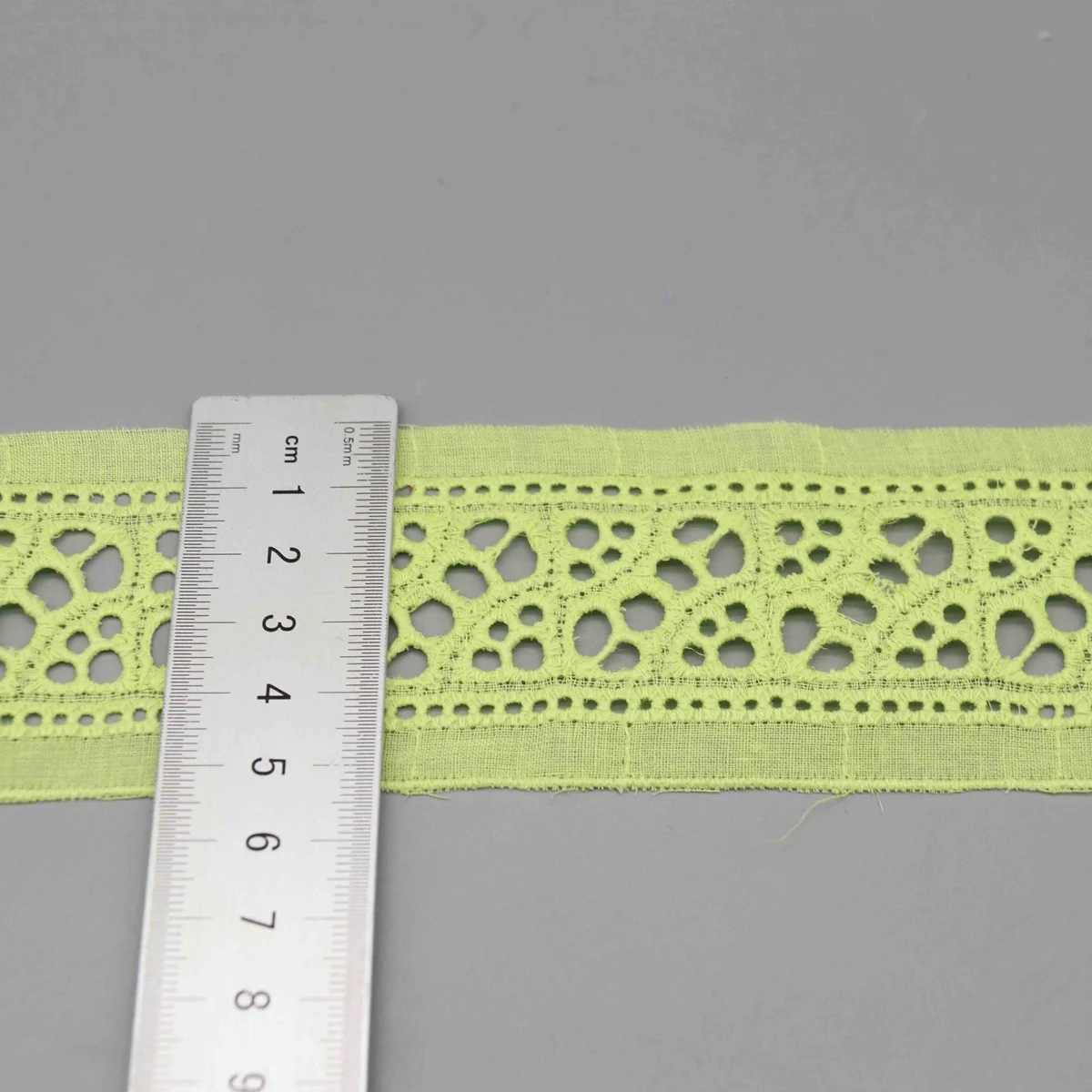 Factory Direct Geometric Eyelet Cotton Lace for Apparel Edging and Home Textiles