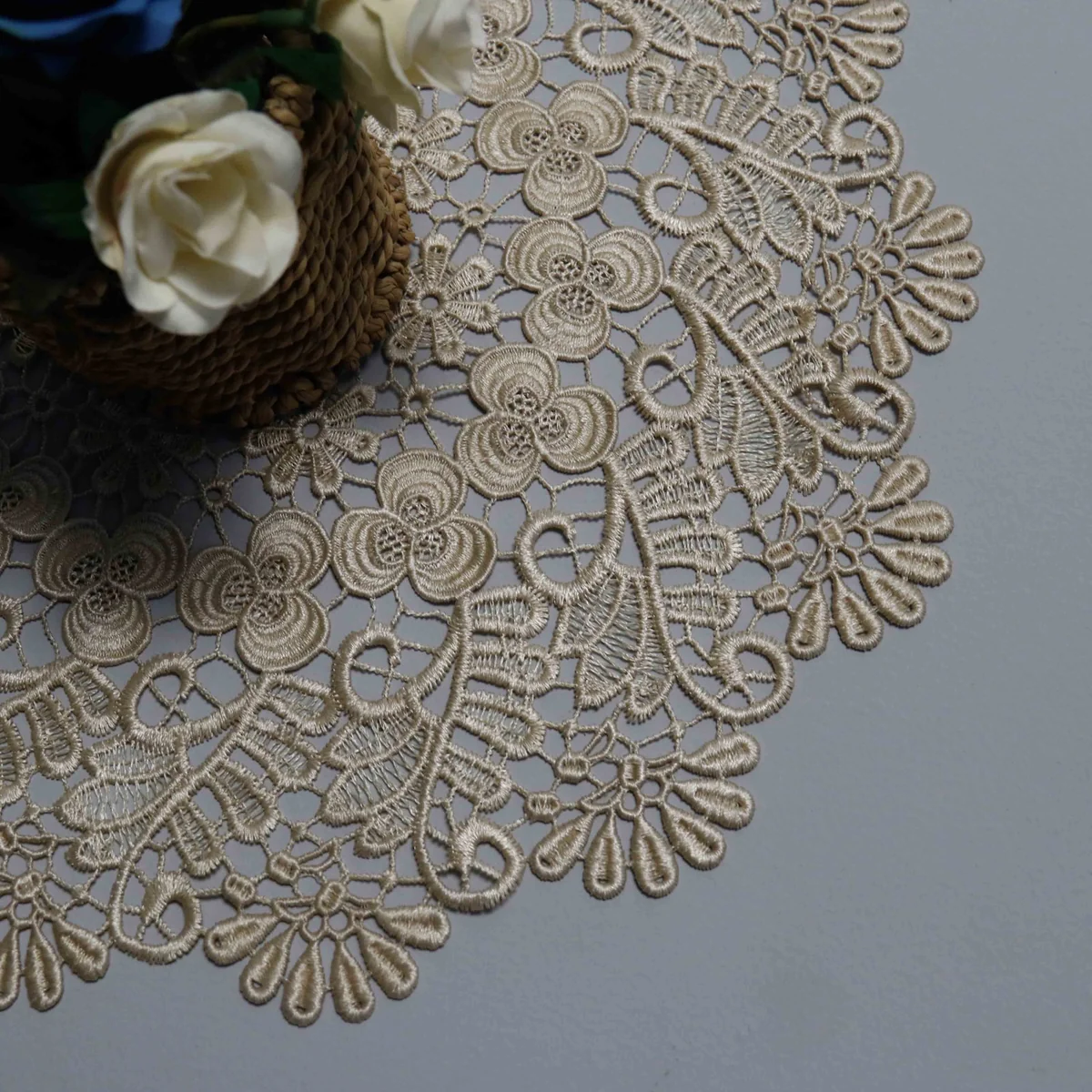 Factory Direct Guipure Lace Doily for Elegant Table Decor