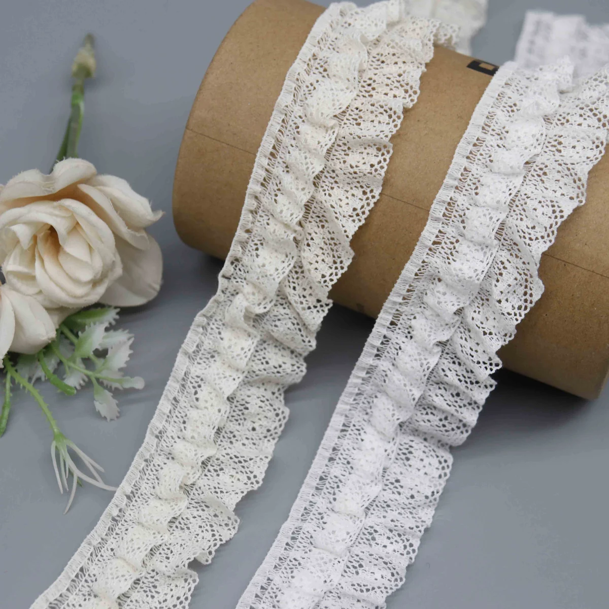 Factory Direct Ruffled Lace Trim for Lingerie and Garment Edging
