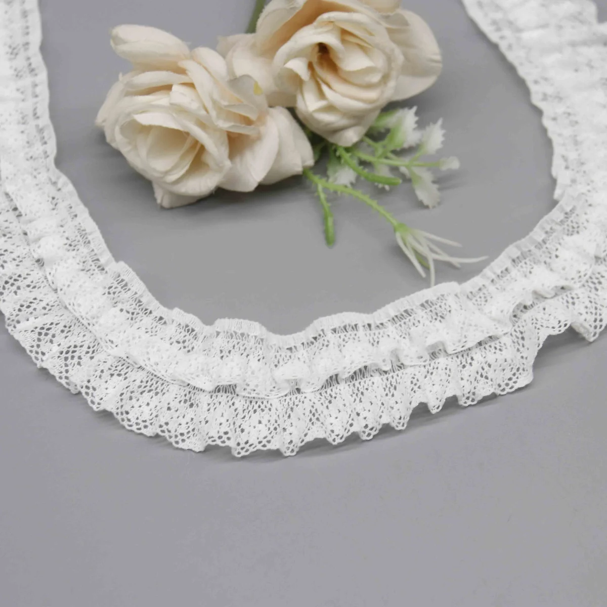 Factory Direct Ruffled Lace Trim for Lingerie and Garment Edging